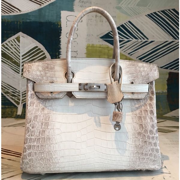 Replica Hermes Birkin 30 Bag In Himalaya Niloticus Crocodile Skin