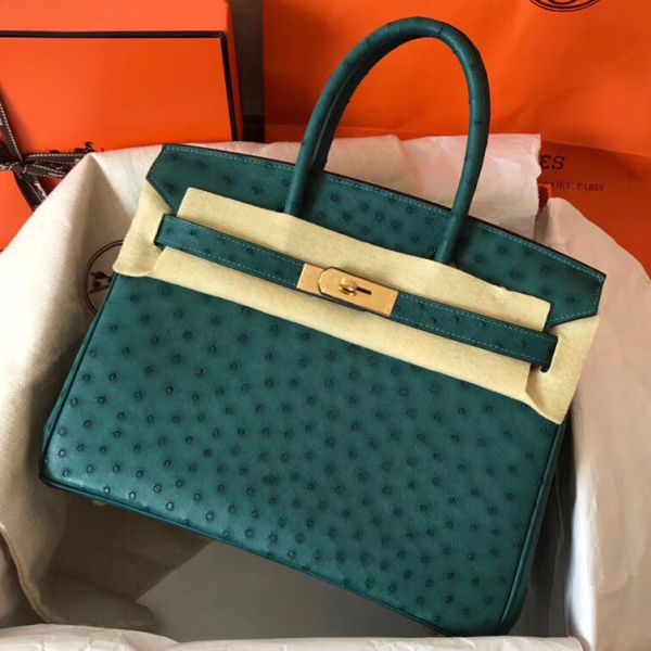 Green ostrich birkin bag on sale