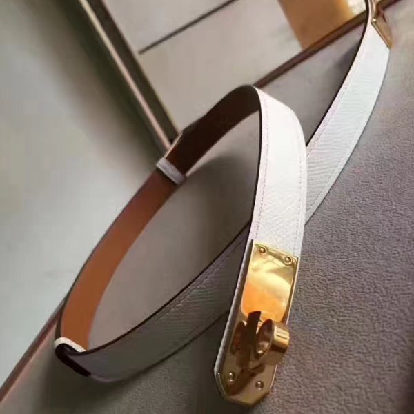 Replica Hermes Kelly 18 Belt In White Epsom Leather