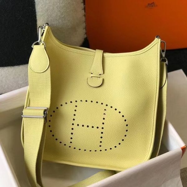 Replica Hermes Evelyne III 29 PM Bag In Jaune Poussin Clemence Leather