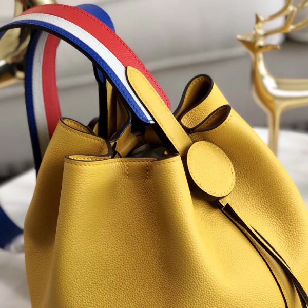 Replica Hermes Licol 17cm Bag In Yellow Evercolor Calfskin