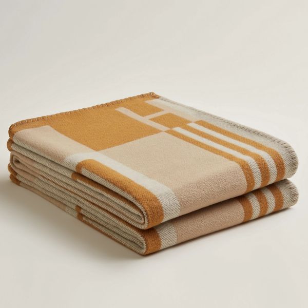 Replica Hermes Ithaque Blanket in Beige Wool and Cashmere