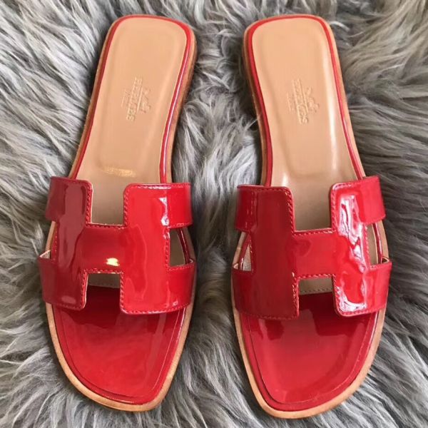 Hermes patent leather sandals hotsell