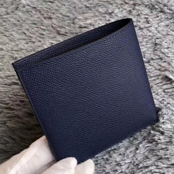 Replica Hermes Dark Blue MC Copernic Compact Wallet