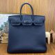 Hermes Birkin HAC 40 Handmade Bag in Blue Nuit Clemence Leather