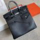 Hermes HAC Birkin Rock 40 Handmade Bag in Black Evercolor Leather