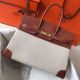 Hermes Birkin 35cm Canvas Bag With Barenia Leather GHW