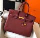 Hermes Birkin 35cm Bag In Bordeaux Clemence Leather GHW