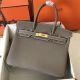 Hermes Birkin 30 Handmade Bag In Etain Clemence Leather