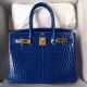 Hermes Birkin 30 Bag In Blue Electric Crocodile Niloticus Skin