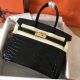 Hermes Birkin 30 Bag In Black Crocodile Porosus Shiny Skin