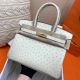 Hermes Birkin 30 Handmade Bag In Beton Ostrich Skin