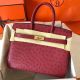 Hermes Birkin 30 Handmade Bag In Ruby Ostrich Skin