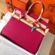 Hermes Birkin 35 Handmade Bag In Peach  Clemence Leather