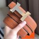 Hermes Constance Belt Buckle & Brown Clemence 38 MM Strap 