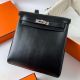 Hermes Kelly Ado Backpack in Black Box Calf Leather