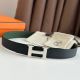 Hermes H Reversible Belt 32MM in Black and Green Epsom Leather