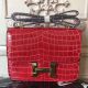 Hermes Red Constance MM 24cm Crocodile Bag