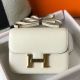 Hermes White Constance MM 24cm Epsom Leather Bag