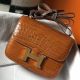 Hermes Constance 18 Handmade Bag In Brown Embossed Crocodile