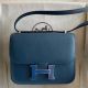 Hermes Constance Enamel 18 Handmade Bag in Deep Blue Epsom Calfskin