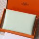 Hermes Calvi Duo Verso Card Holder in Vert Fizz Mysore Goatskin