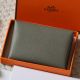 Hermes Calvi Duo Card Holder in Gris Meyer Epsom Calfskin