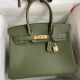 Hermes Birkin 30 Retourne Handmade Bag In Canopee Clemence Leather