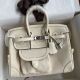 Hermes Birkin Cargo 25 Bag in Craie Toile and Swift Leather