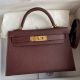 Hermes Kelly Mini II Sellier Handmade Bag In Bordeaux Epsom Calfskin