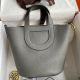 Hermes In The Loop 18 Handmade Bag in Gris Meyer Clemence Leather