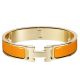 Hermes Orange Enamel Clic H PM Bracelet