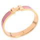 Hermes Rose Purple Enamel Clic H Bracelet