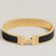 Hermes Black Enamel Clic HH Bracelet