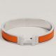 Hermes Orange Enamel Clic HH Bracelet