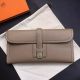 Hermes Jige Elan 29 Clutch Bag In Etoupe Epsom Calfskin