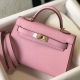 Hermes Kelly Mini II Bag In Mauve Sylvestre Epsom Leather GHW