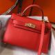 Hermes Kelly Mini II Bag In Rouge Casaque Epsom Leather GHW                