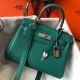 Hermes Kelly 20cm Bag In Vert Vertigo Clemence Leather PHW