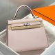 Hermes Kelly 28cm Bag In Mauve Pale Epsom Leather PHW