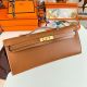 Hermes Kelly Cut Handmade Bag in Gold Swift Calfskin