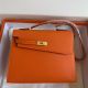 Hermes Kelly En Desordre 20 Handmade Bag in Orange Epsom Calfskin