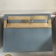 Hermes Kelly Danse II Bag In Blue Lin Evercolor Calfskin