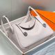 Hermes Lindy 30cm Bag In Mauve Pale Clemence Leather PHW