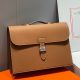 Hermes Sac a Depeches 38 Briefcase in Gold Clemence Leather