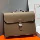 Hermes Sac a Depeches 38 Briefcase in Taupe Clemence Leather