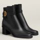 Hermes Jill 60 Ankle Boots in Black Calfskin