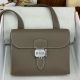 Hermes Sac a Depeches 21 Bag in Taupe Clemence Leather