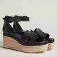  Hermes Elda Espadrilles in Black Leather