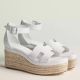 Hermes Elda Espadrilles in White Leather